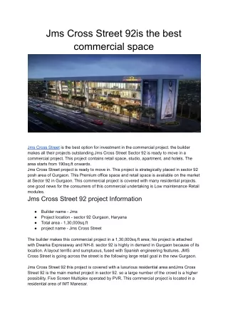 Jms Cross Street 92 is the best commercial space