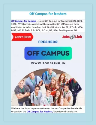 off campus for freshers