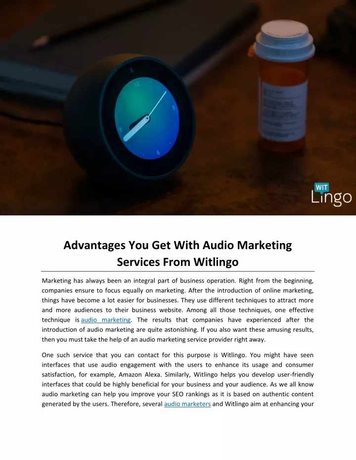 advantages you get with audio marketing services