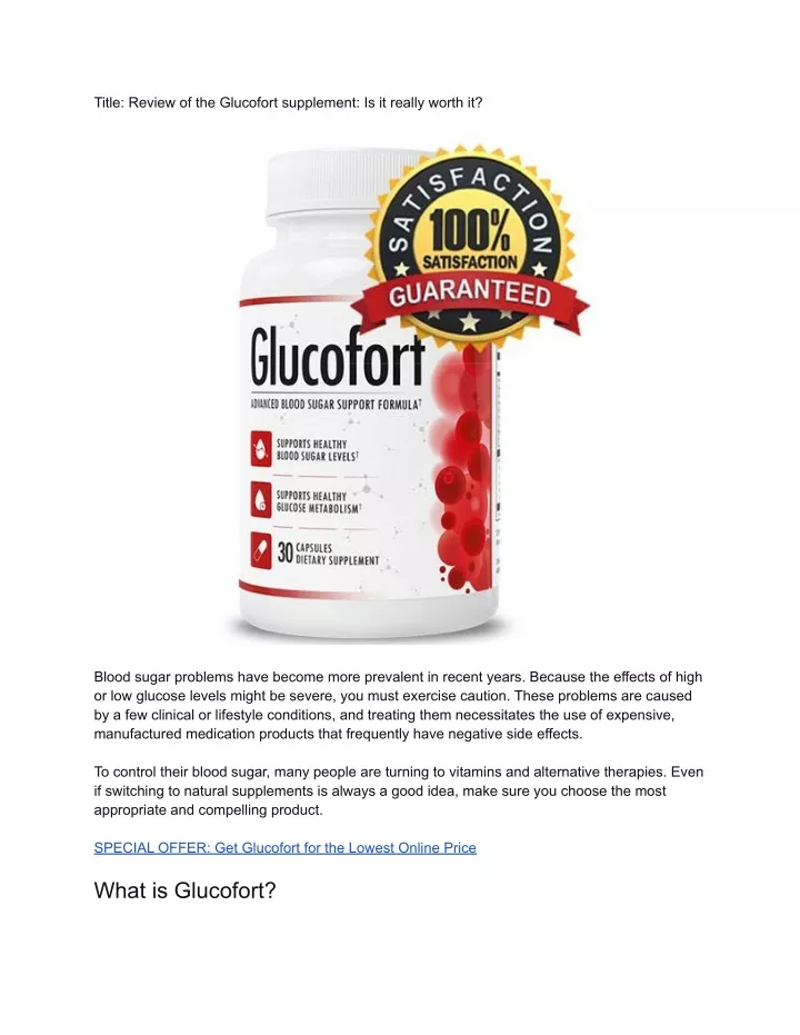 title review of the glucofort supplement