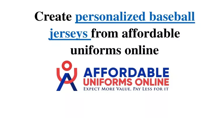 create personalized baseball jerseys from