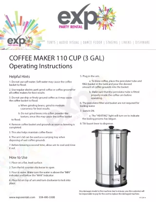 110 Cup Coffee Maker