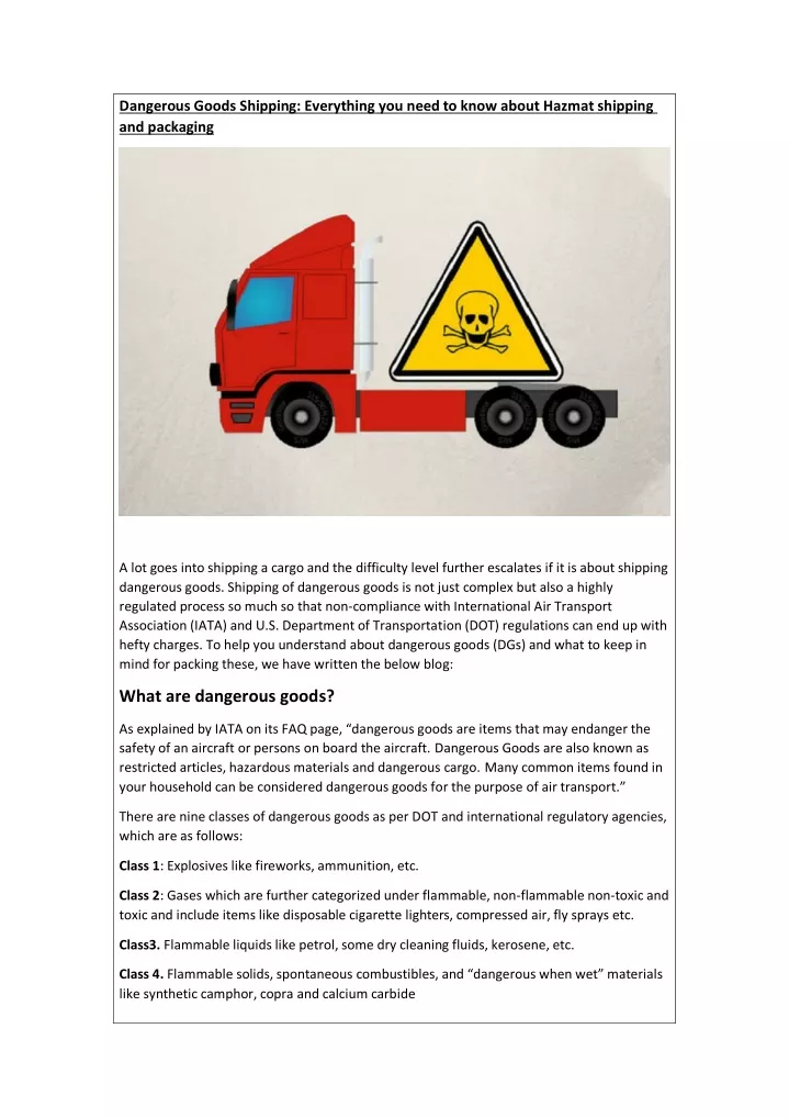 dangerous goods shipping everything you need