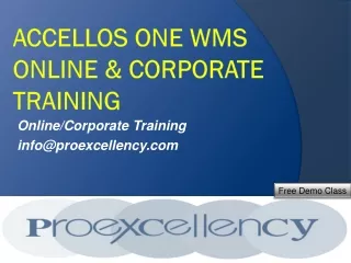 Accellos WMS Online Training By Proexcellency