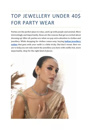 Top Jewelry Under 40$ For Party Wear