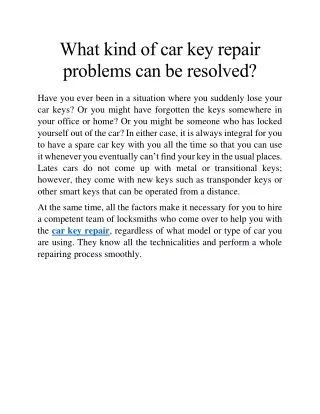 car key repair