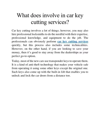 car key cutting services