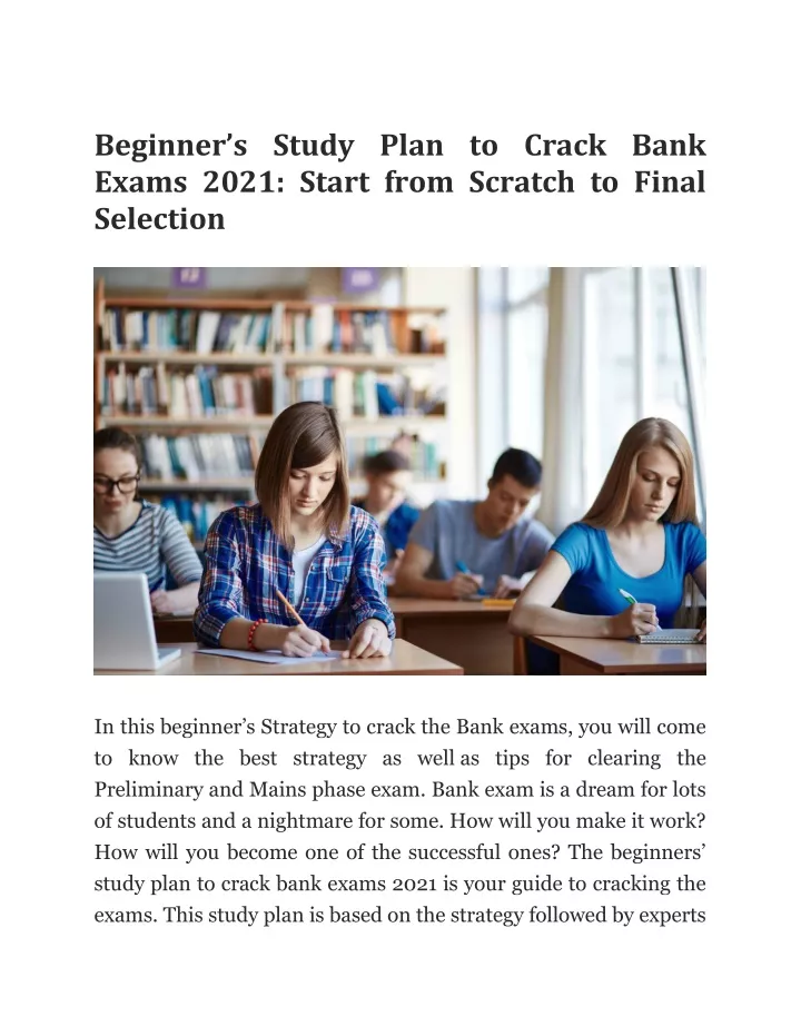 beginner s study plan to crack bank exams 2021