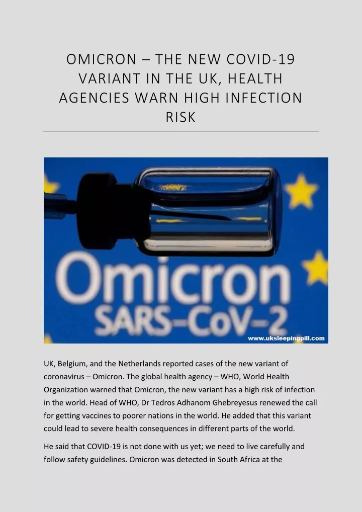 omicron the new covid 19 variant in the uk health