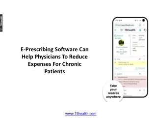 E-Prescribing Software Can Help Physicians To Reduce Expenses For Chronic Patients