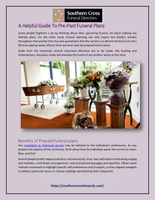 A Helpful Guide To Pre-Paid Funeral Plans