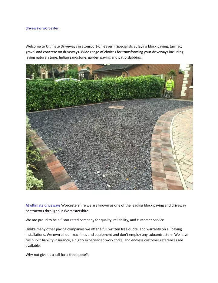 driveways worcester