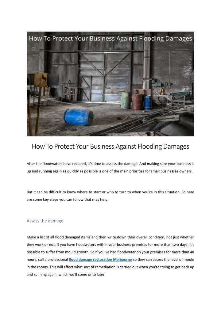 how to protect your business against flooding