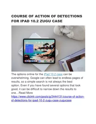 course of action of detections for ipad 10 2 zugu