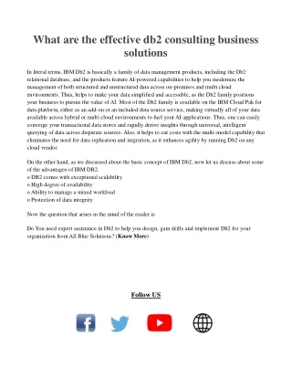 What are the effective db2 consulting business solutions - Allbluesolutions.com