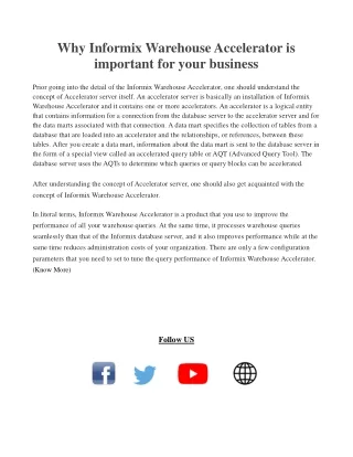 Why Informix Warehouse Accelerator is important for your business - Allbluesolutions.com