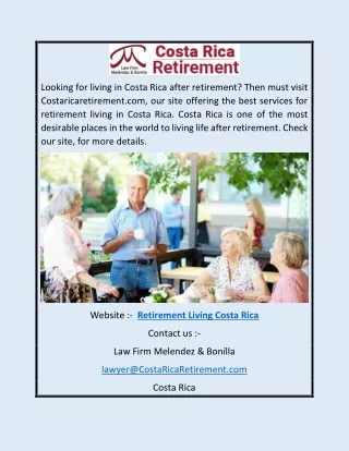 Retirement Living Costa Rica | Costaricaretirement.com