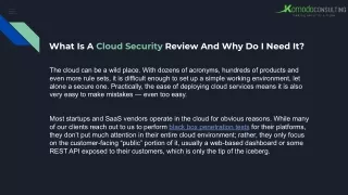 what is a cloud security review and why do i need