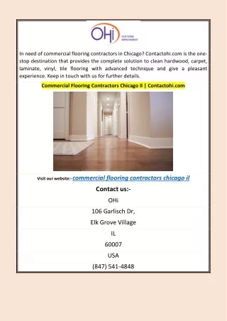 Commercial Flooring Contractors Chicago Il | Contactohi.com
