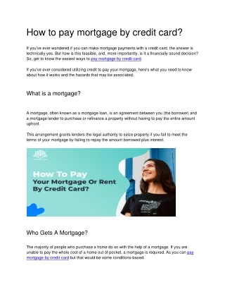 How to pay mortgage by credit card?