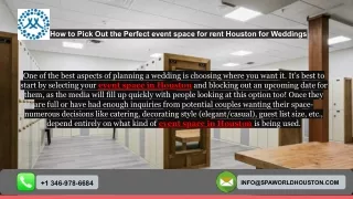how to pick out the perfect event space for rent