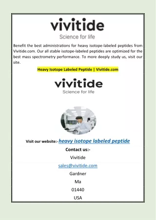 Heavy Isotope Labeled Peptide | Vivitide.com