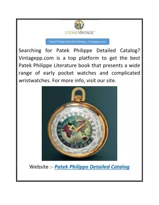 Patek Philippe Detailed Catalog  Vintagepp.com