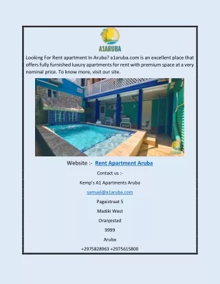 Rent apartment aruba | a1aruba.com
