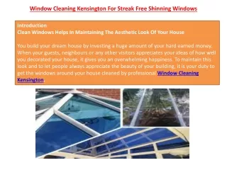 window cleaning kensington for streak free shinning windows