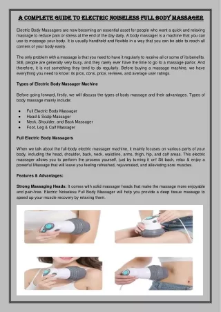 Electric Noiseless Full Body Massager