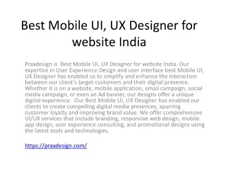 best mobile ui ux designer for website india