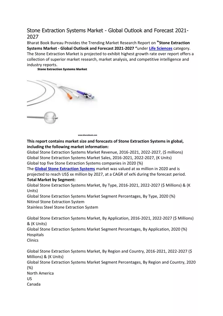 stone extraction systems market global outlook