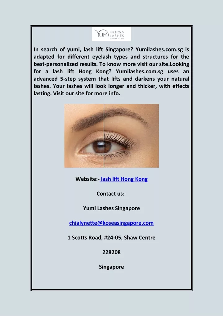 in search of yumi lash lift singapore yumilashes