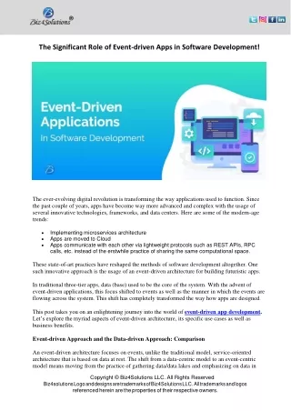 the significant role of event driven apps