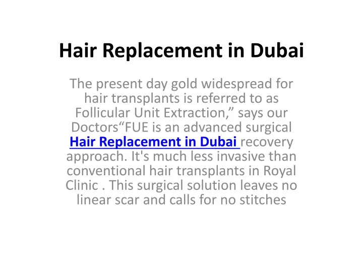 hair replacement in dubai