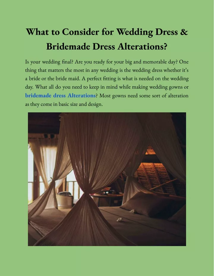 what to consider for wedding dress bridemade