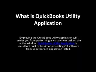 what is quickbooks utility application