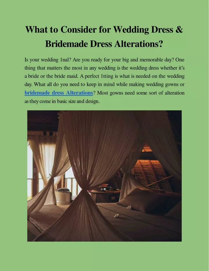 what to consider for wedding dress bridemade dress alterations