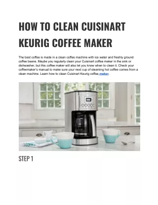 HOW TO CLEAN CUISINART KEURIG COFFEE MAKER