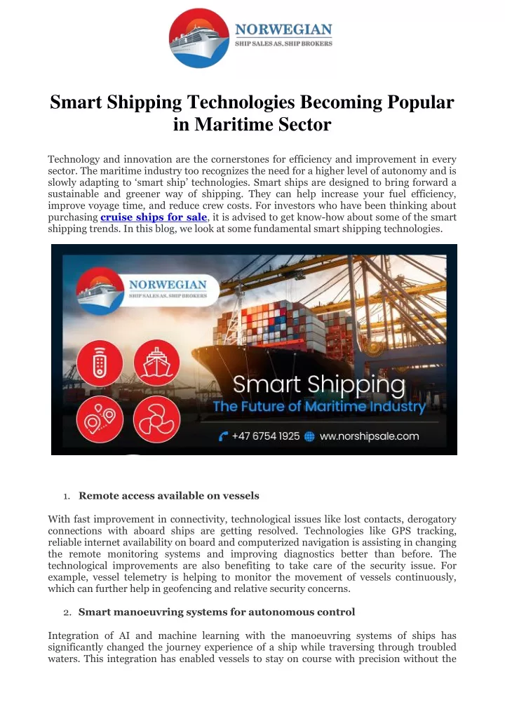 smart shipping technologies becoming popular