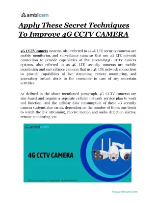 Apply These Secret Techniques To Improve 4G CCTV CAMERA