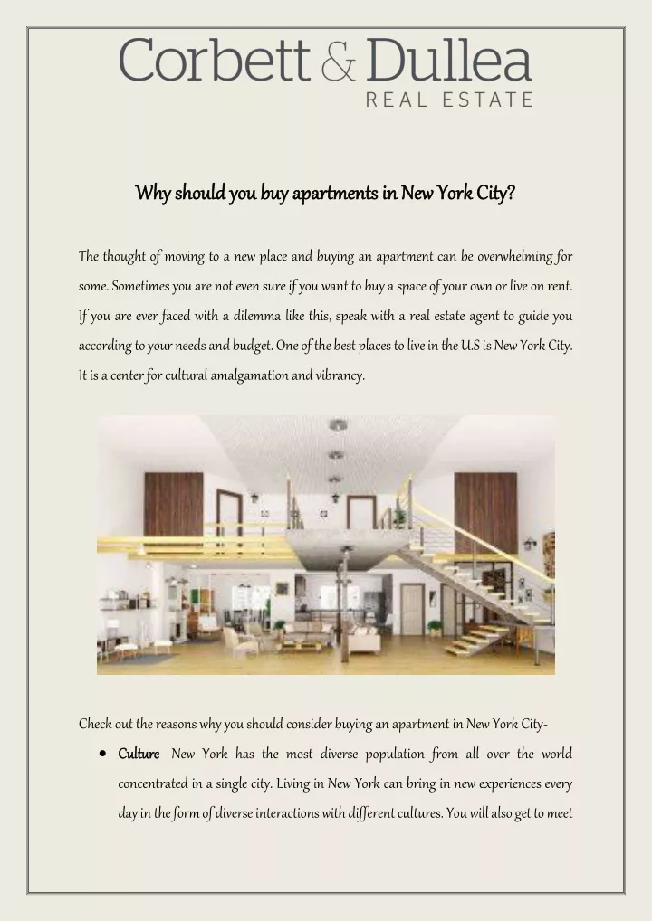 why should you buy apartments in new york city