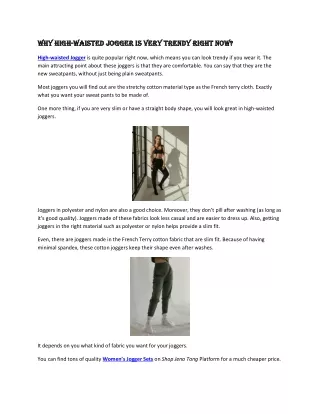 Why high waisted jogger is very trendy right now