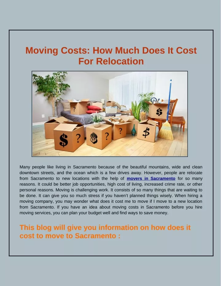 moving costs how much does it cost for relocation