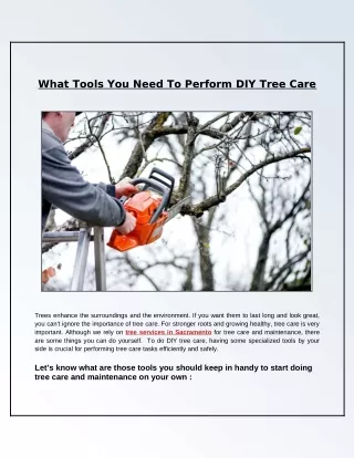what tools you need to perform diy tree care