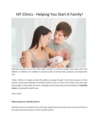 ivf clinics helping you start a family