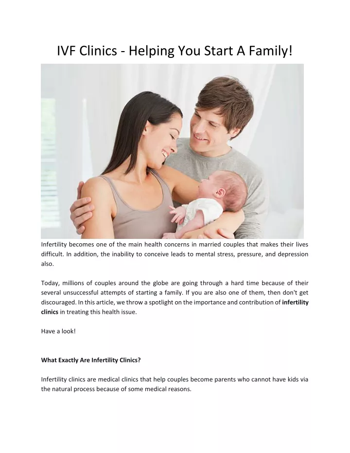 ivf clinics helping you start a family