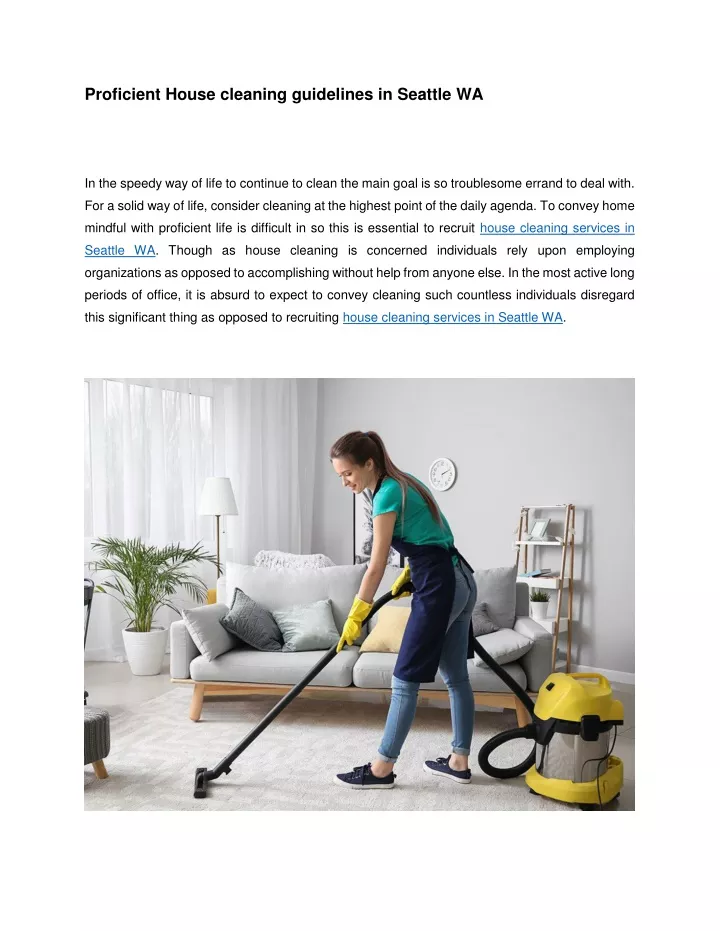 proficient house cleaning guidelines in seattle wa