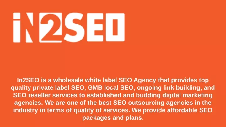 in2seo is a wholesale white label seo agency that