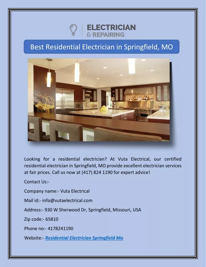 best residential electrician in springfield mo